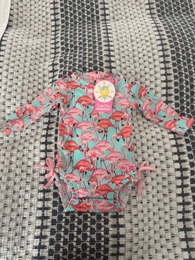 NEW w/ Tags - Ruffle Butts Swimsuit 6-12 Months Flamingos